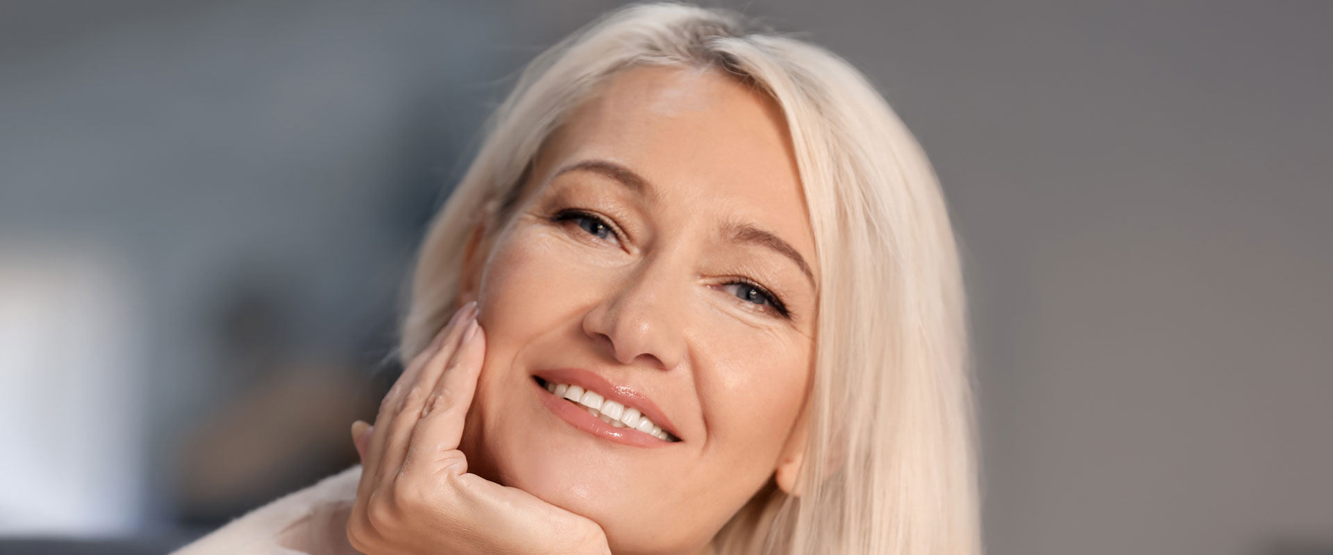 Smiling middle aged woman